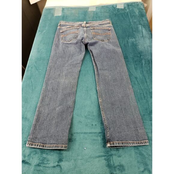Express Jeans Size 2 Womens Blue Stretch Pants Denim Mid Rise Straight Cropped - Picture 10 of 12